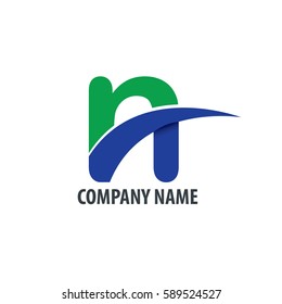 Initial Letter RN Isolated Swoosh Logo