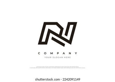 Initial Letter RN Logo Design Vector Template