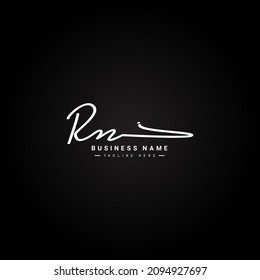 Initial Letter RN logo - Hand Drawn Signature Logo