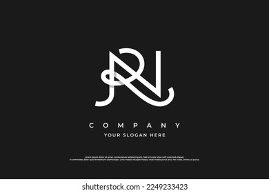 Initial Letter RN Logo or NR Monogram Logo Design Vector Template