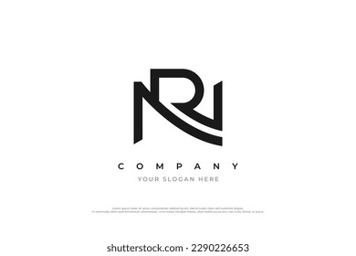 Initial Letter RN Logo or NR Monogram Design Vector