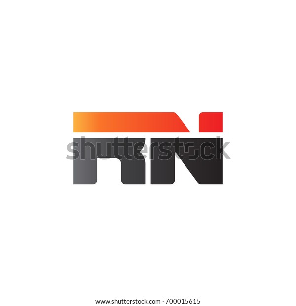 Initial letter RN, straight linked line bold logo,\
gradient fire red black\
colors