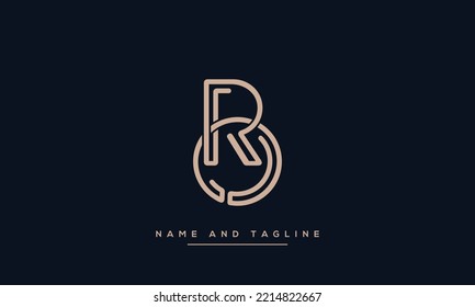 Initial letter RO alphabet minimal vector icon