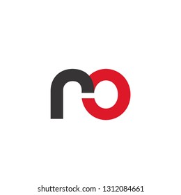 Initial Letter RO Linked Circle Lowercase Logo Black Red Icon Design Template Element - Vector