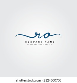 Initial Letter RO Logo - Handwritten Signature Logo