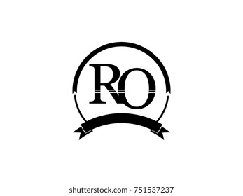 initial letter RO logo monogram retro black