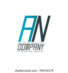 Initial Letter AN Rounded Design Logo 