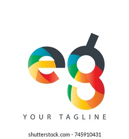 Initial Letter EG Rounded Design Logo