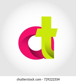 Initial Letter AT Rounded Lowercase Logo. Logo template. 