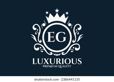Initial  Letter EG Royal Luxury Logo template in vector art for luxurious branding  vector illustration.
