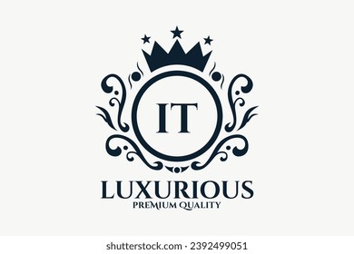 Initial  Letter IT Royal Luxury Logo template in vector art for luxurious branding  vector illustration.