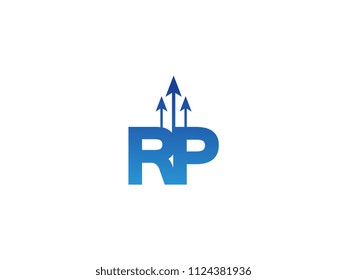 Initial Letter RP Arrow Chart Finance Business