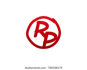 The initial letter RP handwritten logo