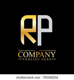 Initial Letter RP Linked Box Design Logo