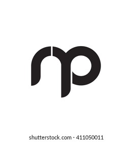 initial letter rp linked round lowercase monogram logo black