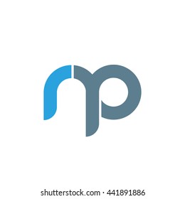 initial letter rp linked round lowercase logo blue
