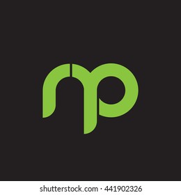 initial letter rp linked round lowercase logo green