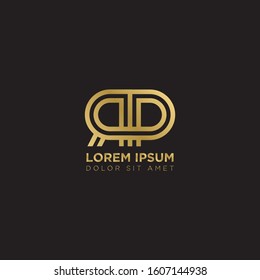 Initial Letter RP linked uppercase overlap modern gold logo vector design template. Suitable for business, consulting group company.