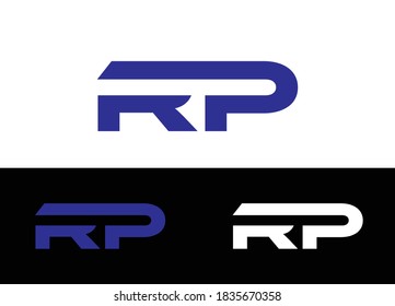 Vorlage für Vektorgrafiken mit dem Anfangsbuchstaben RP-Logo oder Symboldesign
