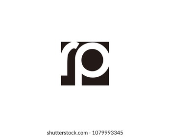 Initial letter rp lowercase logo black and white