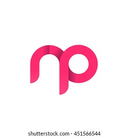 initial letter rp modern linked circle round lowercase logo pink
