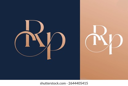 Initial letter RP PR logo design vector illustration for couple, wedding, and business