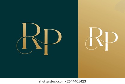 Letra inicial RP PR logotipo design vetor ilustração para casal, casamento e negócios