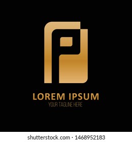initial letter rpd logo lowercase gold elegant gradient modern and simple logo design
