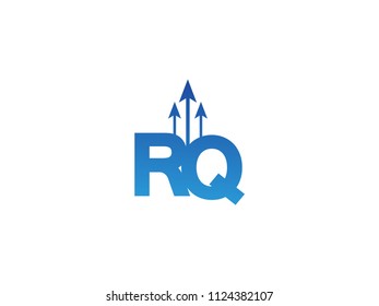 Initial Letter RQ Arrow Chart Finance Business