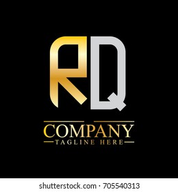 Initial Letter RQ Linked Box Design Logo