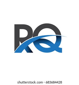 initial letter RQ logotype company name colored blue and grey swoosh design. vector logo for business and company identity.
