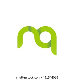 initial letter rq modern linked circle round lowercase logo green