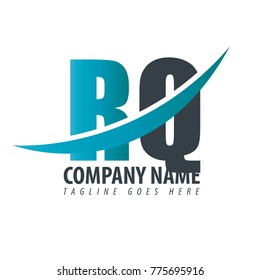 Initial Letter RQ Overlapping Logo