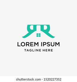 Initial Letter RR Home  Logo  Vector Design Template . on white background .