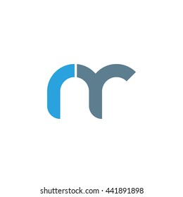 initial letter rr linked round lowercase logo blue