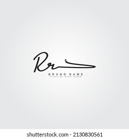 Initial Letter RR Logo - Hand Drawn Signature Logo