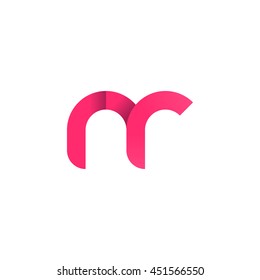 initial letter rr modern linked circle round lowercase logo pink