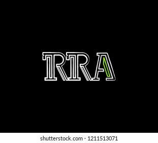 Initial Letter RRA Linear Grunge Brush Stroke Modern Logotype