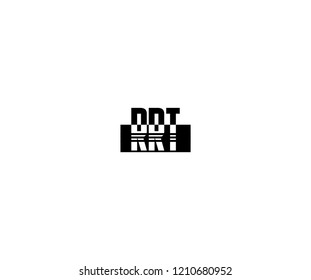 Initial Letter RRT Rectangle Stripe Logo Design