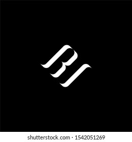 Initial letter RS or BS logo template with classic rounded square symbol in flat line art design illustration