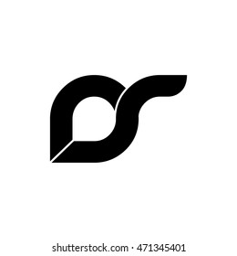 Initial Letter RS DR DS Linked Circle Lowercase Logo Black