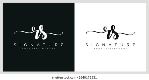 Initial letter RS handwriting logo vector template