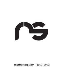 initial letter rs linked round lowercase monogram logo black