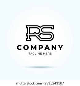 Vektor-Bild des ersten Buchstabens RS Logo-Designs 