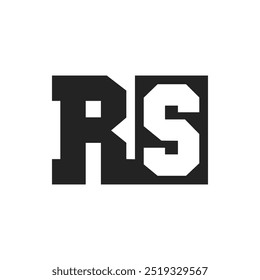 Modelo de design de logotipo da letra inicial RS. Logotipo RS