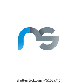 initial letter rs modern linked circle round lowercase logo blue gray