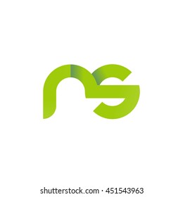 initial letter rs modern linked circle round lowercase logo green