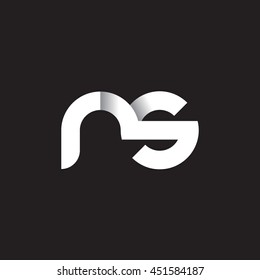 initial letter rs modern linked circle round lowercase logo white black