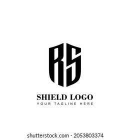 Initial Letter RS Shield shape logo template