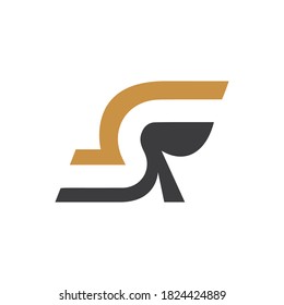Initialbuchstaben rs oder sr Logo, Vektordesign-Vorlage